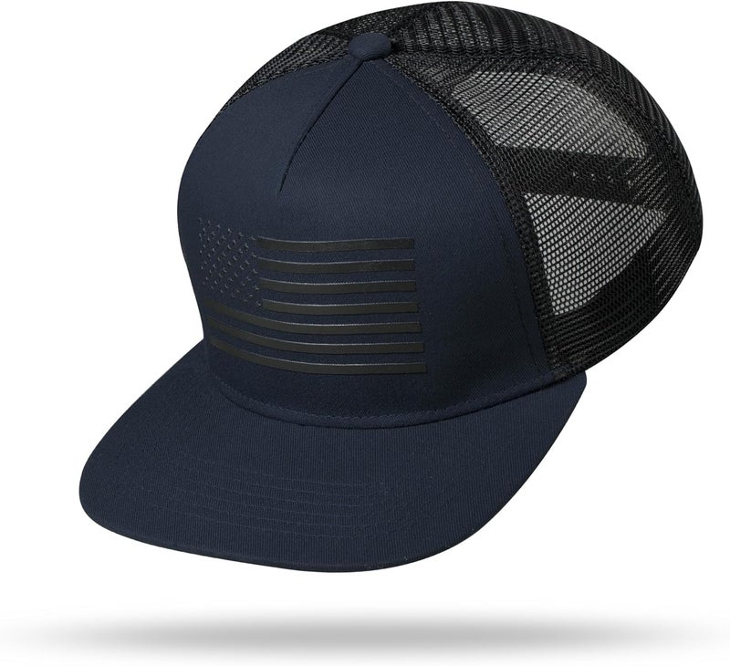UALON Baseball Cap, Snapback Trucker Hat for Men & Women with American Flag and Adjustable, Breathable Mesh, Flat Bill Hats - Image 2
